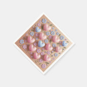 Serviette En Papier Fleurs Coeurs Cocktail serviettes (Coin)