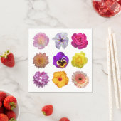Serviette En Papier Fleurs colorées (En situation)