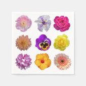 Serviette En Papier Fleurs colorées (Devant)