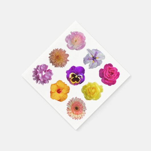 Serviette En Papier Fleurs colorées (Coin)