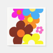 Serviette En Papier Fleurs colorées joyeuses (Devant)