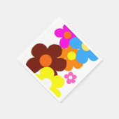 Serviette En Papier Fleurs colorées joyeuses (Coin)