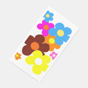 Serviette En Papier Fleurs colorées joyeuses