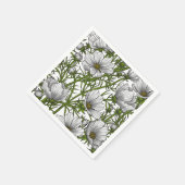 Serviette En Papier Fleurs cosmos blanches (Coin)
