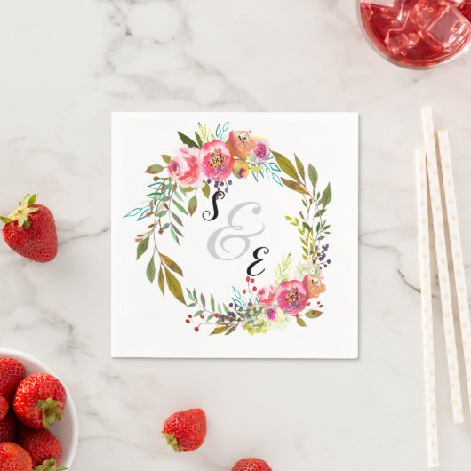 Serviette En Papier Fleurs couronnes pour toutes les occasions (En situation)