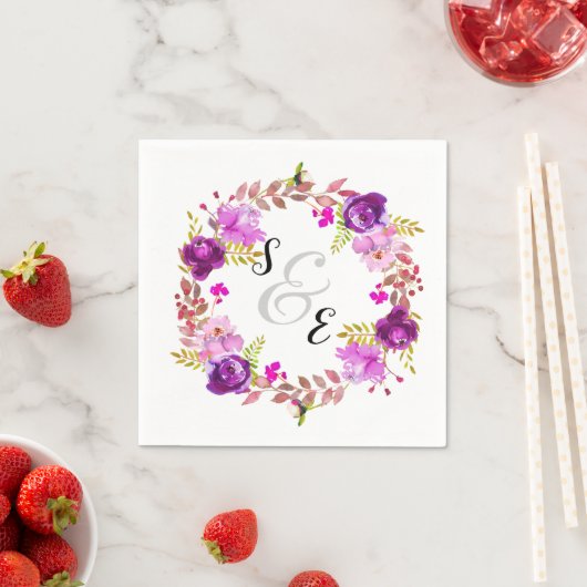 Serviette En Papier Fleurs couronnes pour toutes les occasions (En situation)