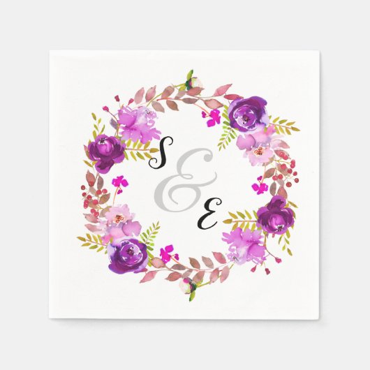 Serviette En Papier Fleurs couronnes pour toutes les occasions (Devant)