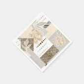 Serviette En Papier Fleurs crème sur fond blanc (Coin)