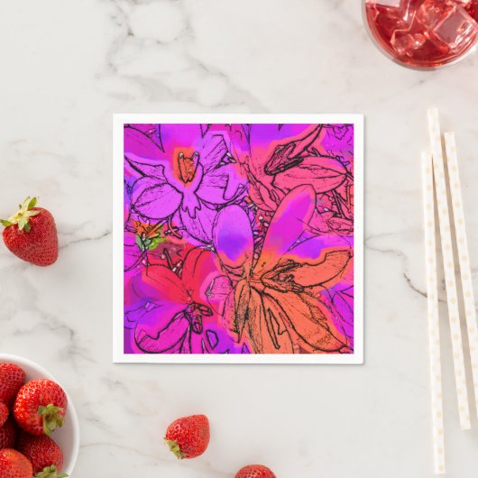 SERVIETTE EN PAPIER FLEURS CROCUS (En situation)