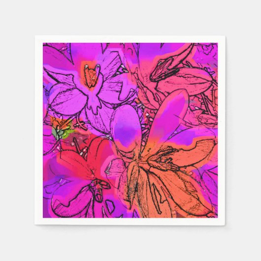 SERVIETTE EN PAPIER FLEURS CROCUS (Devant)