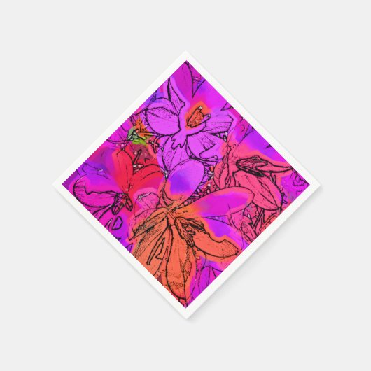 SERVIETTE EN PAPIER FLEURS CROCUS (Coin)
