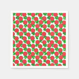 Serviette En Papier Fleurs dahlia en rouge profond