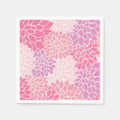 Serviette En Papier Fleurs Dahlia, Motif De Fleurs, Dahlia Rose (Devant)