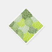 Serviette En Papier Fleurs Dahlia, Motif De Fleurs, Dahlia Verte (Coin)