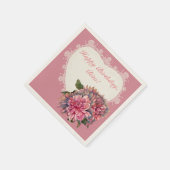 Serviette En Papier fleurs dahlias (Coin)