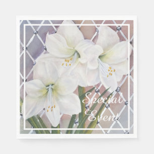 Serviette En Papier Fleurs d'Amaryllis Blancs