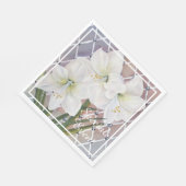 Serviette En Papier Fleurs d'Amaryllis Blancs (Coin)