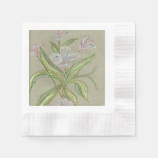 Serviette En Papier Fleurs d'Amilia - un beau design de fleurs