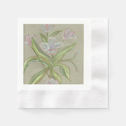 Serviette En Papier Fleurs d'Amilia - un beau design de fleurs (Devant)