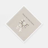 Serviette En Papier Fleurs d'anniversaire Marguerite à ruban blanc Coc (Coin)