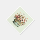 Serviette En Papier Fleurs dans un pot Cozy Shabby Mignon (Coin)