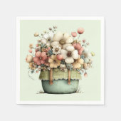 Serviette En Papier Fleurs dans un pot Cozy Shabby Mignon (Devant)