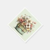 Serviette En Papier Fleurs dans un pot Cozy Shabby Mignon (Coin)