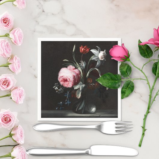 Serviette En Papier Fleurs dans un vase de Verelst