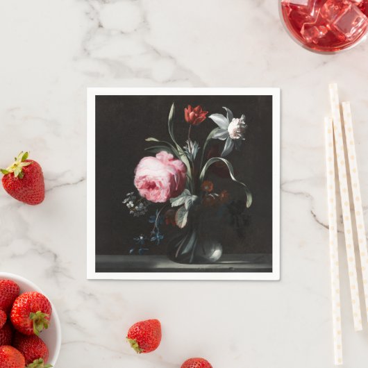 Serviette En Papier Fleurs dans un vase de Verelst (En situation)