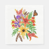 Serviette En Papier Fleurs d'aquarelle 02 Papier de déjeuner serviette (Devant)