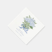 Serviette En Papier Fleurs d'aquarelle bleu Hydrangea avec cou (Coin)