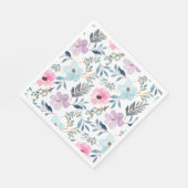 Serviette En Papier Fleurs d'aquarelle bleu Pastel (Coin)