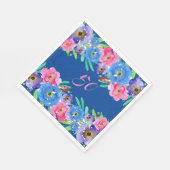 Serviette En Papier Fleurs d'aquarelle bleue Anniversaire (Coin)