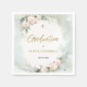 Serviette En Papier Fleurs d'aquarelle Christian School Graduation (Devant)