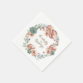 Serviette En Papier fleurs d'aquarelle couronne chute ivoire mariage (Coin)