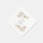 Serviette En Papier Fleurs d'aquarelle crème et bleu (Coin)