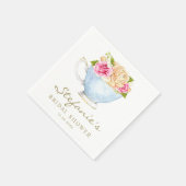 Serviette En Papier Fleurs d'aquarelle dans la Fête des mariées Teacup (Coin)