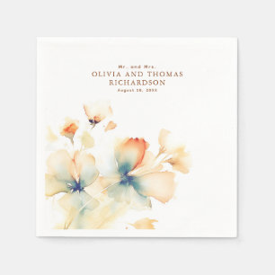 Serviette En Papier Fleurs d'aquarelle élégantes et délicates