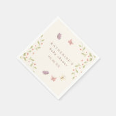 Serviette En Papier Fleurs d'aquarelle et Baby shower papillon (Coin)