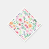 Serviette En Papier Fleurs d'aquarelle et feuilles (Coin)