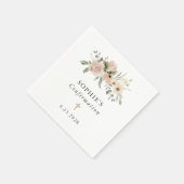 Serviette En Papier Fleurs d'aquarelle neutres simples | Confirmations (Coin)