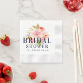 Serviette En Papier Fleurs d'aquarelle rose mariage Fête des mariées (En situation)