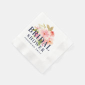 Serviette En Papier Fleurs d'aquarelle rose mariage Fête des mariées (Coin)