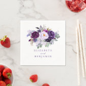 Serviette En Papier Fleurs d'aquarelle violette (En situation)