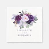 Serviette En Papier Fleurs d'aquarelle violette (Devant)