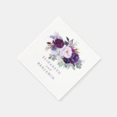 Serviette En Papier Fleurs d'aquarelle violette (Coin)