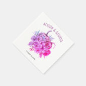 Serviette En Papier Fleurs d'aquarelle violette, mariage de automne ci (Coin)