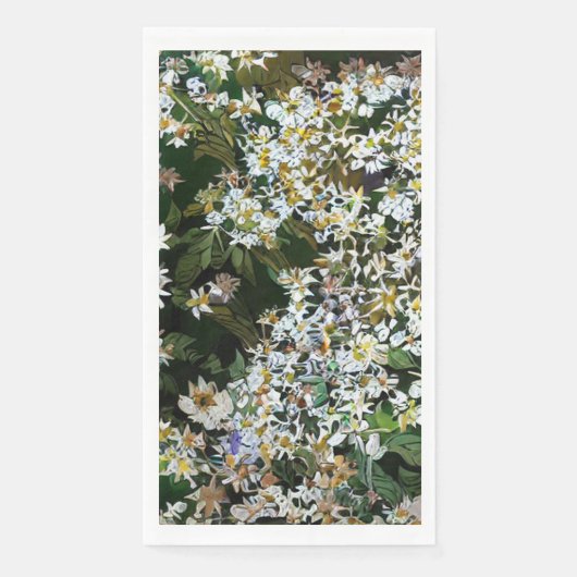 SERVIETTE EN PAPIER FLEURS D'ASTER (Devant)