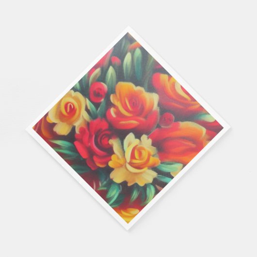 Serviette En Papier Fleurs d'automne (Coin)