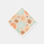 Serviette En Papier Fleurs d'automne (Coin)